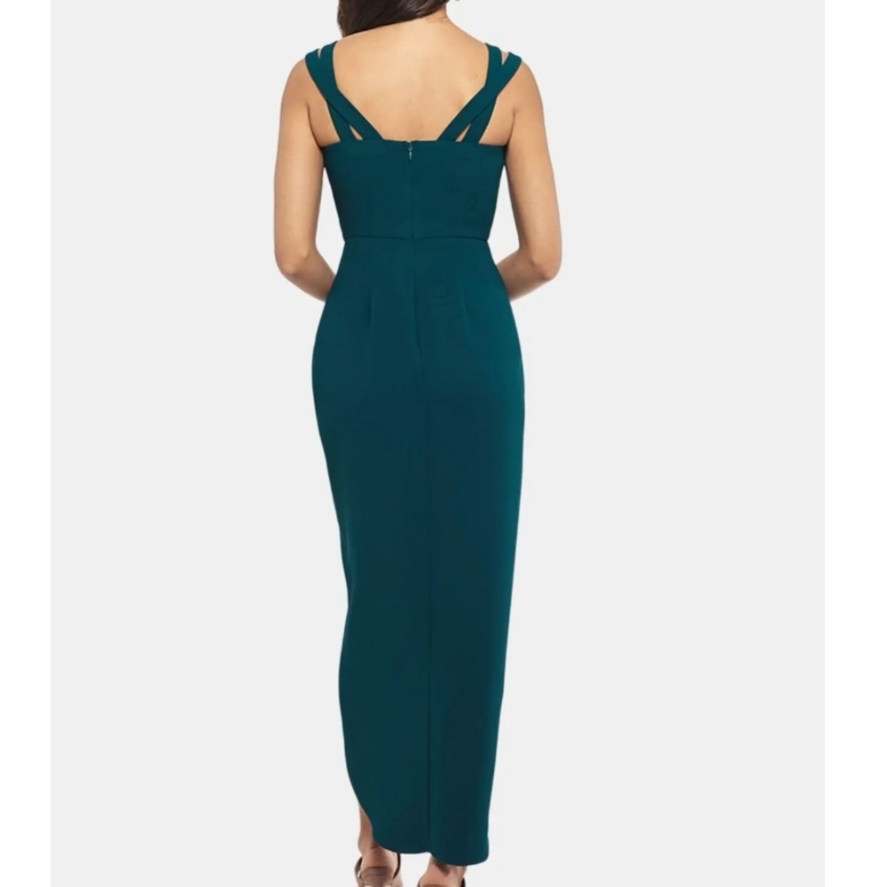 Women’s Formal Dress Size 14 XSCAPE Green Classic Square Neck Evening Gown NEW - Picture 2 of 7